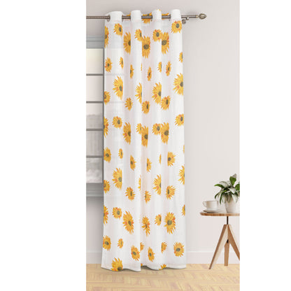 Imprimer Blooming Sunflowers - Eyelet Curtain curtain