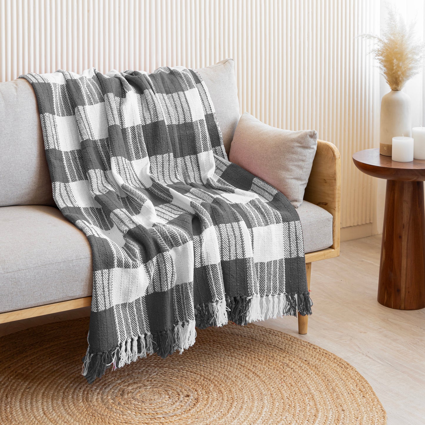 Breton Grey Harlequin - Plaid Throw