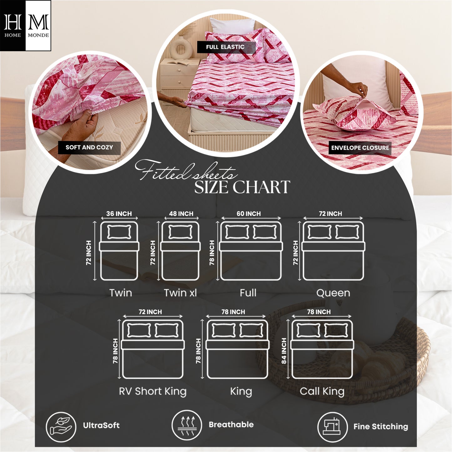 Imprimer Ruby ZigZag - Fitted Sheet