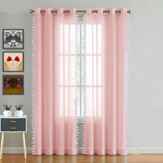 Handpicked Breeze - CurtainBaby Pink curtains