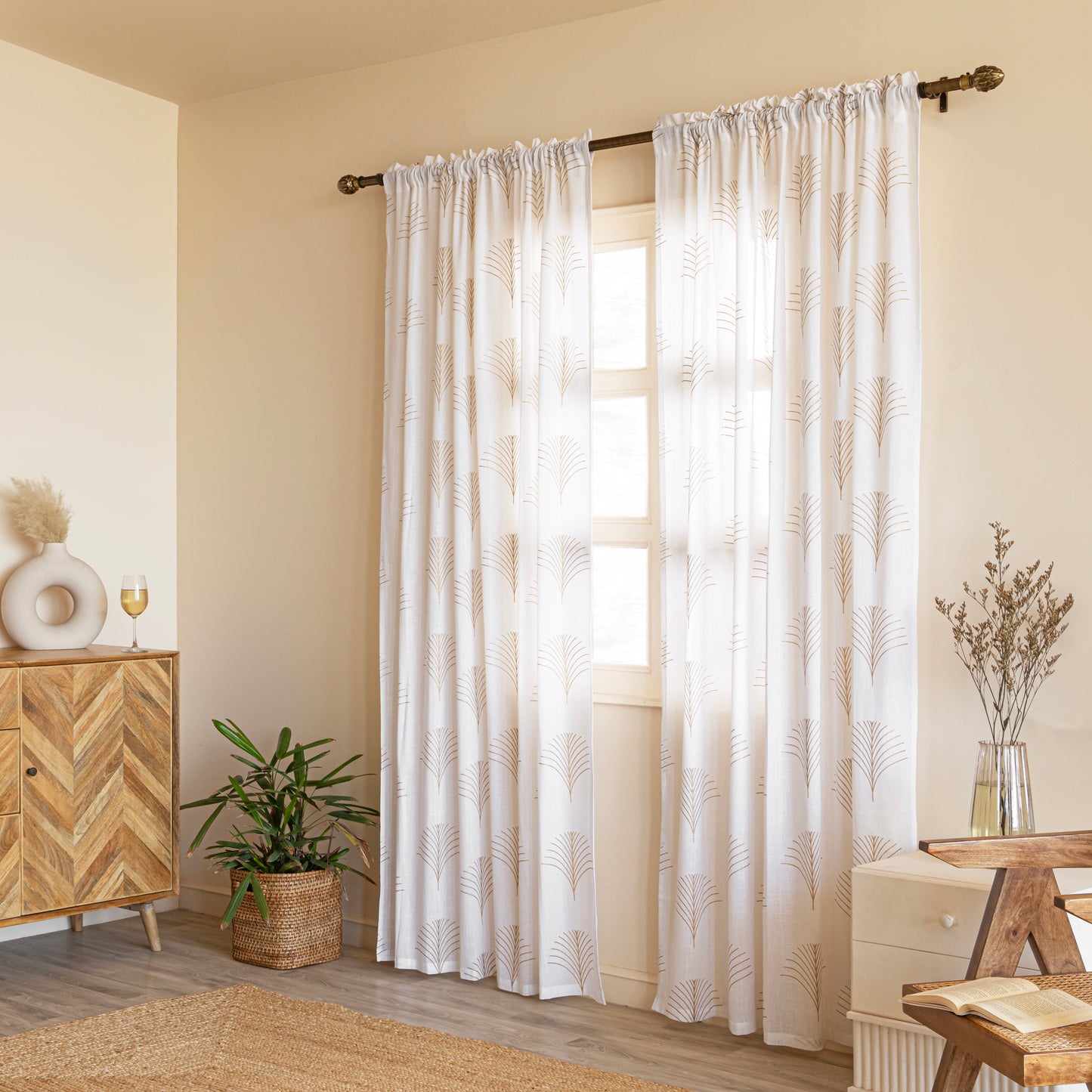 Imprimer Palmetto Plume - Rod Pocket Curtains