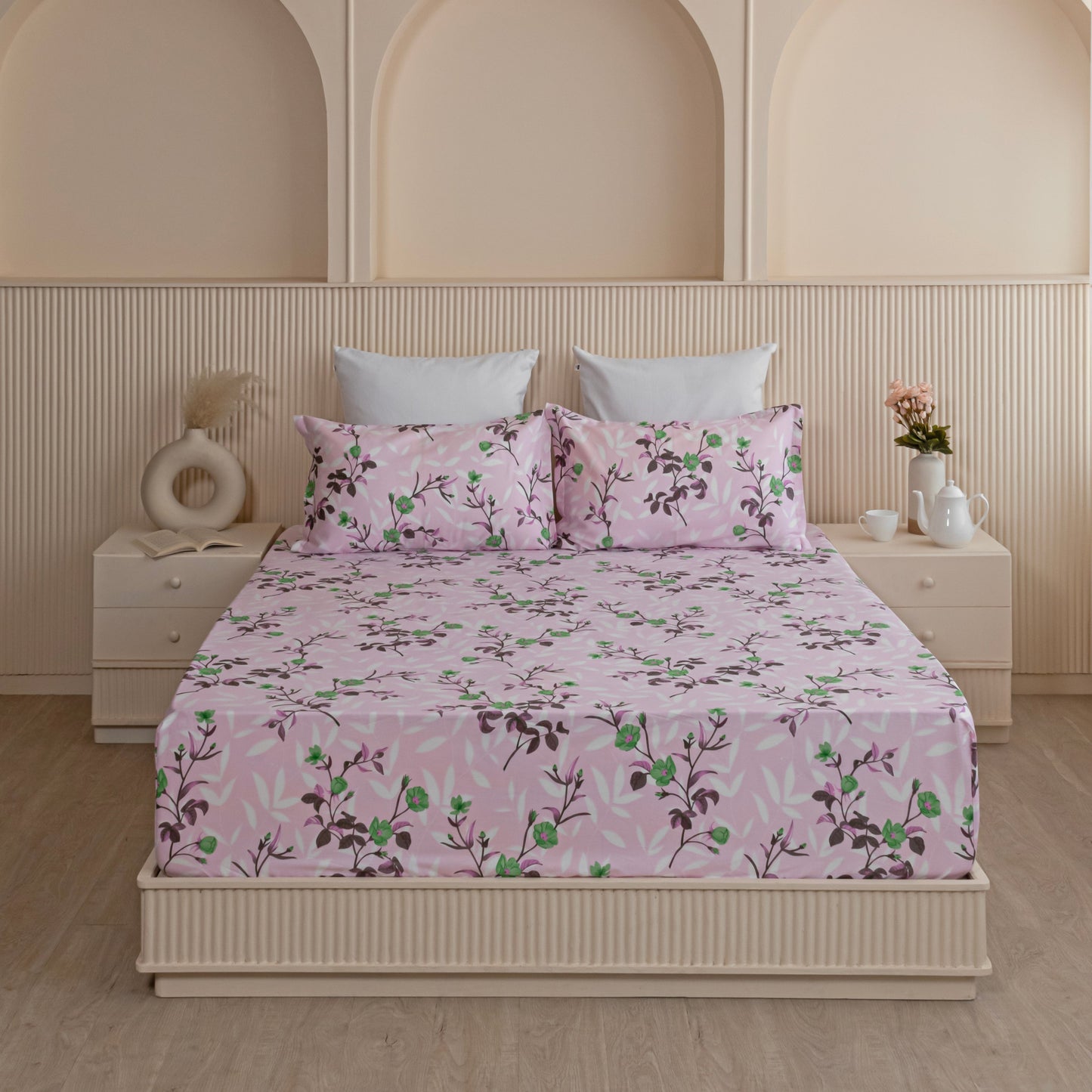 Imprimer floral dove - Fitted Sheet