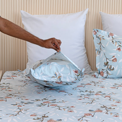 Imprimer floral dove - Fitted Sheet Fitted