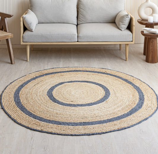 Breton PinStripe  - Round Jute Rugsjute rug