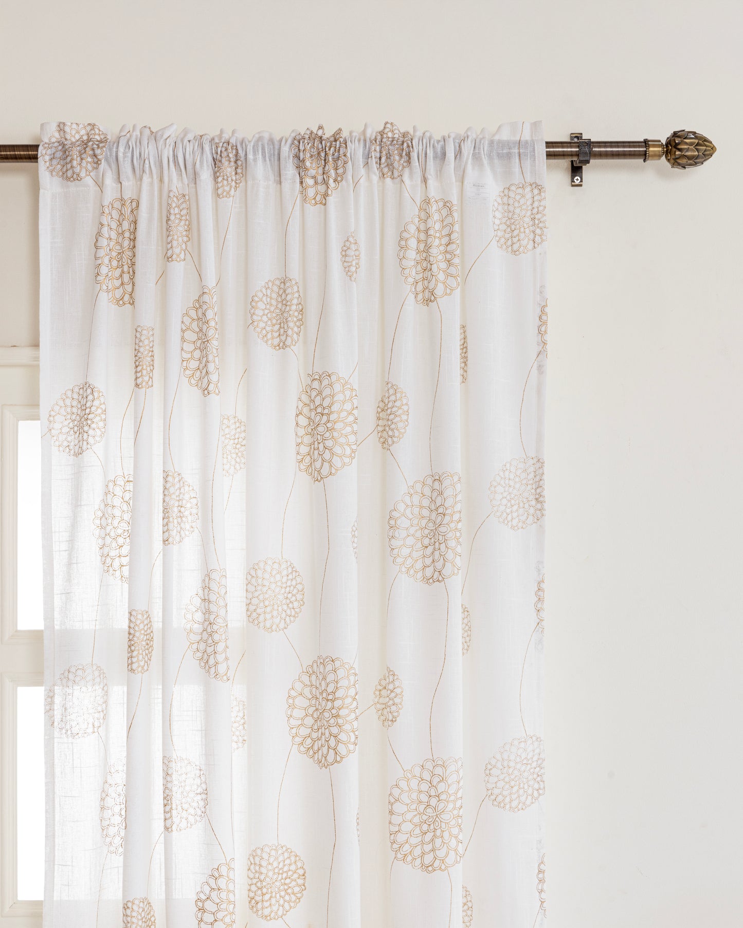 Gold Dandelions - Rod Pocket Curtains