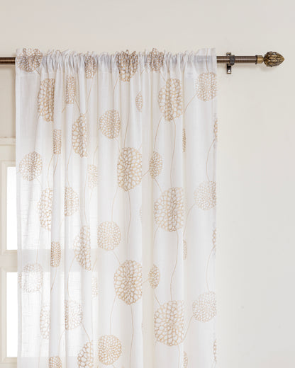 Gold Dandelions - Rod Pocket Curtains Gold Dandelions - Rod Pocket Curtains