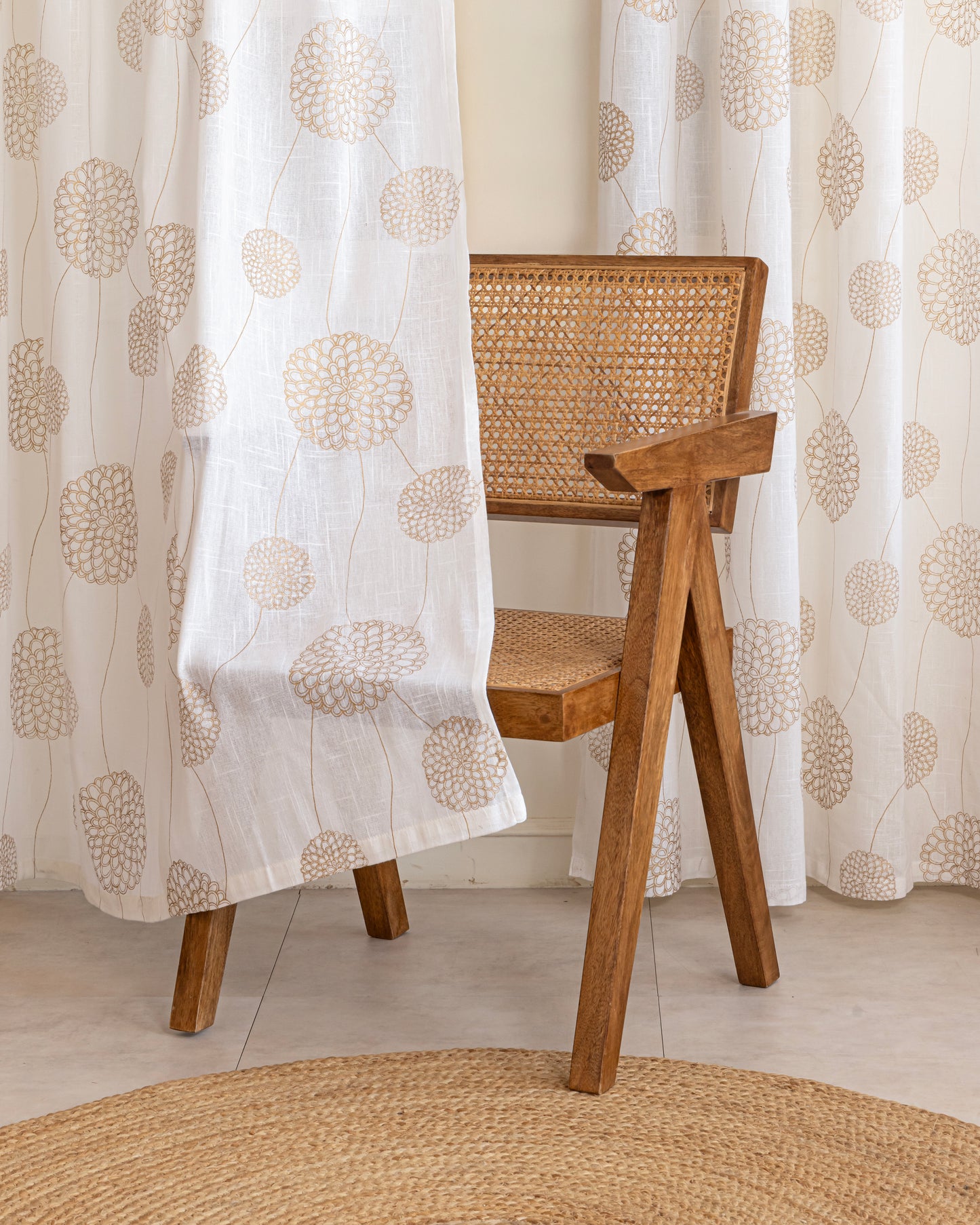 Gold Dandelions - Eyelet Curtains