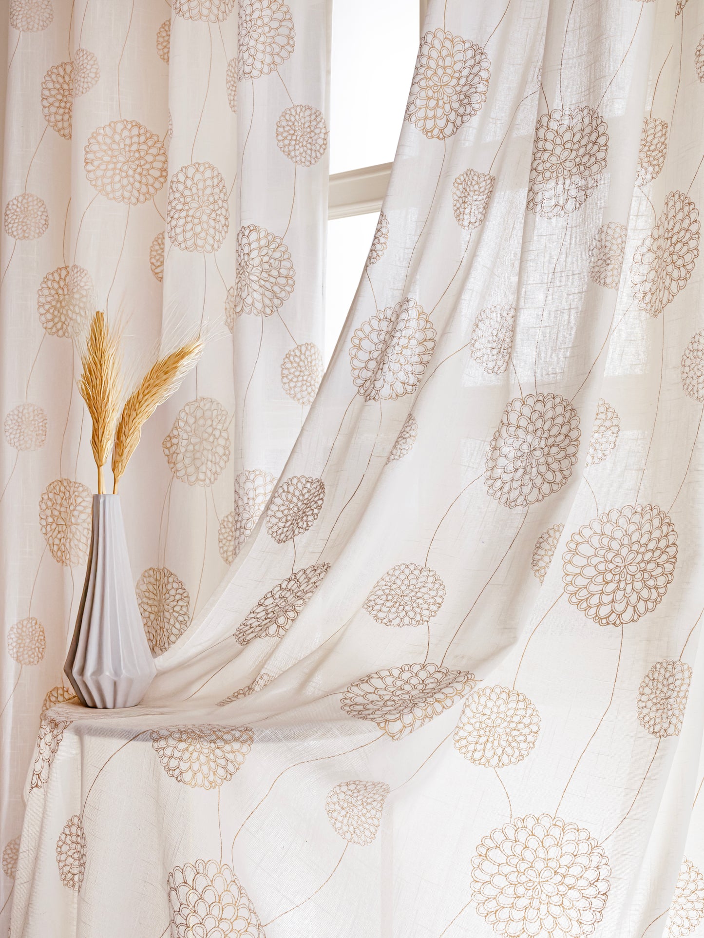 Gold Dandelions - Rod Pocket Curtains