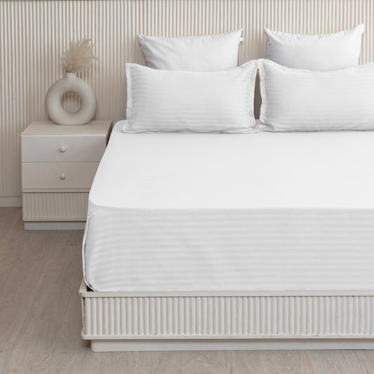 Breton Nap - White Satin BedsheetBedsheet