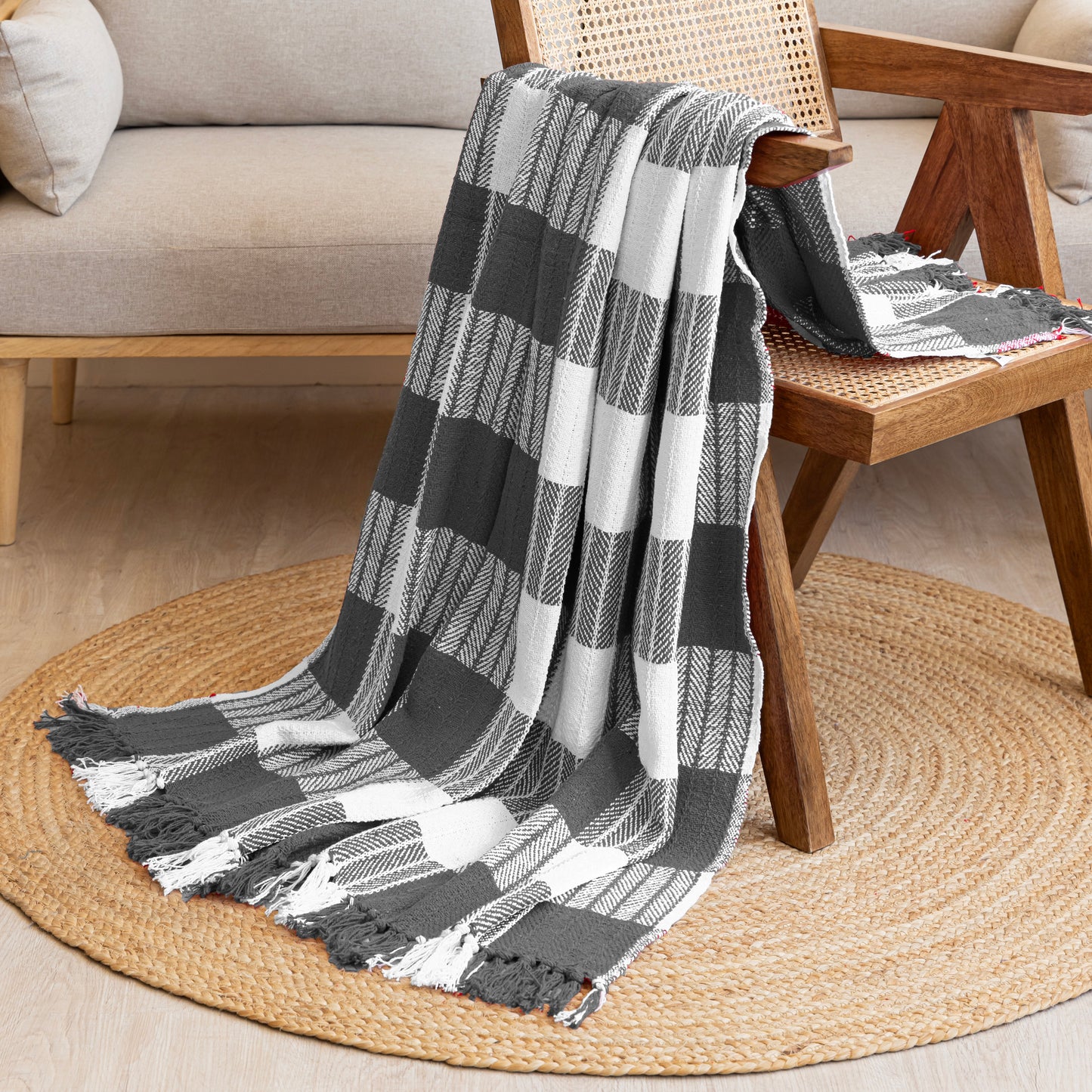 Breton Grey Harlequin - Plaid Throw