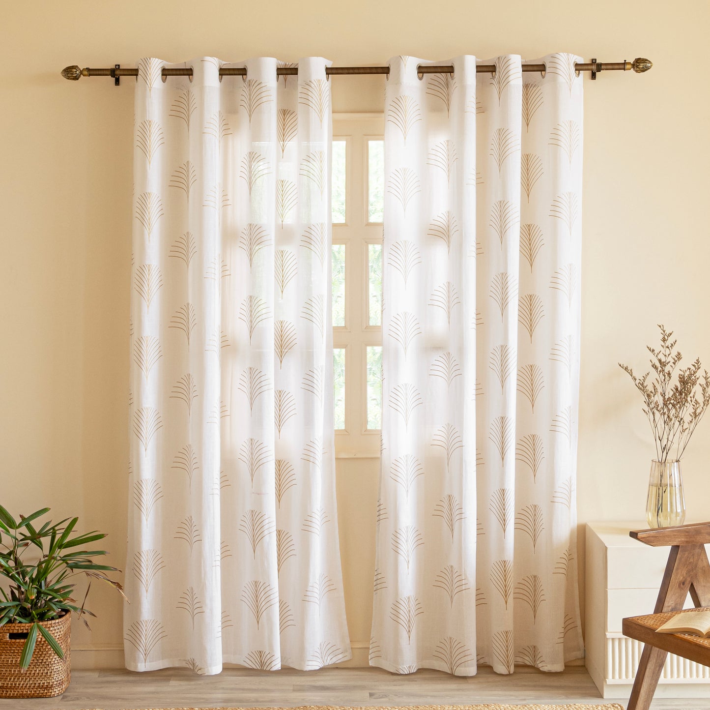 Imprimer Palmetto Plume - Eyelet Curtains