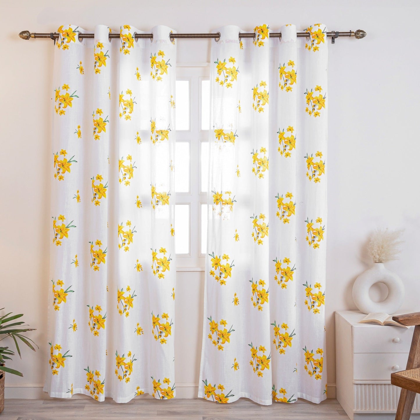 Imprimer Gleamflora - Eyelet Curtains